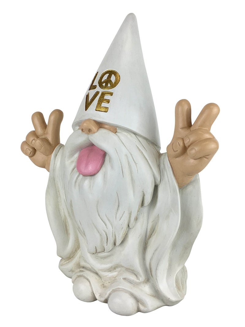 GlitZGlam Rocker Gnome 'George' Peace and Love - Brings Love to All and Your Fairy Garden - 10 Inches Tall - Image 3